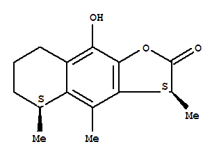 (3S)-5,6,7,8-四氢-9-羟基-3,4,5β-三甲基萘并[2,3-b]呋喃-2(3h)-酮结构式_58879-96-2结构式