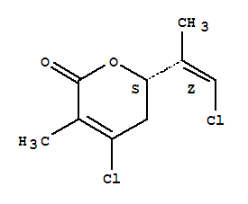 (6S)-4-氯-6-[(Z)-2-氯-1-甲基乙烯]-5,6-二氢-3-甲基-2H-吡喃-2-酮结构式_63023-58-5结构式