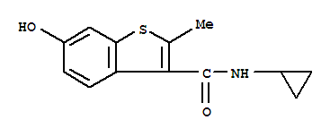 (9ci)-n-环丙基-6-羟基-2-甲基-苯并[b]噻吩-3-羧酰胺结构式_638216-97-4结构式