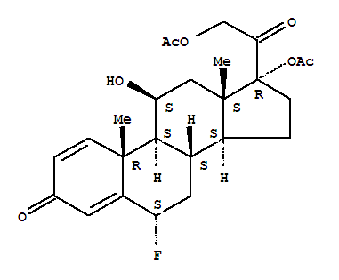9Α-氟孕甾-1,4-二烯-11Β,17Α,21-三醇-3,20-二酮-17,21-二醋酸酯结构式_64088-99-9结构式