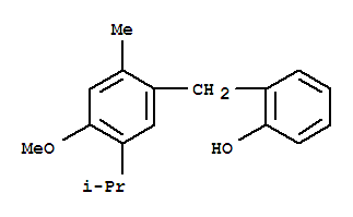 2-[[4-甲氧基-2-甲基-5-(1-甲基乙基)苯基]甲基]苯酚结构式_64421-22-3结构式