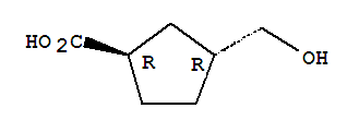 (1r-反式)-(9ci)-3-(羟基甲基)-环戊烷羧酸结构式_64658-14-6结构式