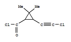 (9ci)-3-(氯乙炔)-2,2-二甲基-环丙烷羰酰氯结构式_64964-55-2结构式