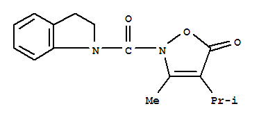 (9ci)-2,3-二氢-1-[[3-甲基-4-(1-甲基乙基)-5-氧代-2(5h)-异噁唑基]羰基]-1H-吲哚结构式_706804-08-2结构式
