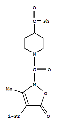 (9CI)-4-苯甲酰基-1-[[3-甲基-4-(1-甲基乙基)-5-氧代-2(5H)-异噁唑基]羰基]-哌啶结构式_706804-87-7结构式
