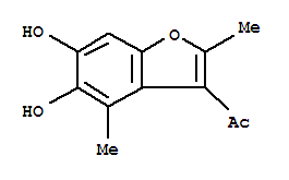 (9ci)-1-(5,6-二羟基-2,4-二甲基-3-苯并呋喃)-乙酮结构式_709641-01-0结构式