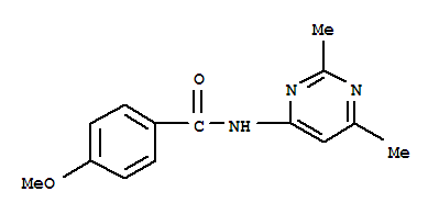 (9ci)-n-(2,6-二甲基-4-嘧啶)-4-甲氧基-苯甲酰胺结构式_712309-09-6结构式