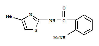 (9ci)-2-(甲基氨基)-n-(4-甲基-2-噻唑)-苯甲酰胺结构式_712309-16-5结构式