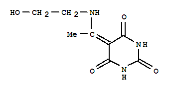 (9ci)-5-[1-[(2-羟基乙基)氨基]亚乙基]-2,4,6(1H,3h,5h)-嘧啶三酮结构式_714935-89-4结构式