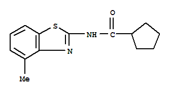 (9ci)-n-(4-甲基-2-苯并噻唑)-环戊烷羧酰胺结构式_723742-77-6结构式