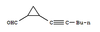 Cyclopropanecarboxaldehyde, 2-(1-hexynyl)-(9ci) Structure