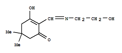 (9ci)-3-羟基-2-[[(2-羟基乙基)亚氨基]甲基]-5,5-二甲基-2-环己烯-1-酮结构式_727372-49-8结构式