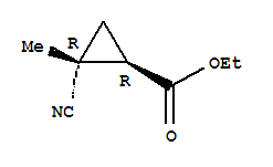 反式-(9ci)-2-氰基-2-甲基-环丙烷羧酸乙酯结构式_73178-41-3结构式
