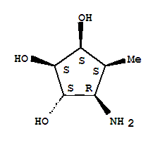 (9ci)-4-氨基-5-甲基-1,2,3-环戊烷三醇结构式_732308-70-2结构式