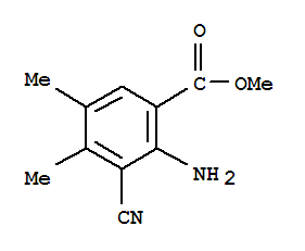(9ci)-2-氨基-3-氰基-4,5-二甲基-苯甲酸甲酯结构式_73318-14-6结构式
