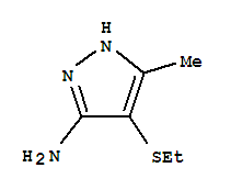 4-(乙基硫代)-5-甲基-1H-吡唑-3-胺结构式_73374-03-5结构式
