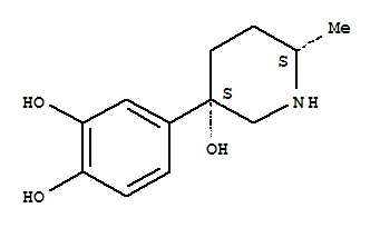 顺式-(9ci)-4-(3-羟基-6-甲基-3-哌啶基)-1,2-苯二醇结构式_740782-22-3结构式