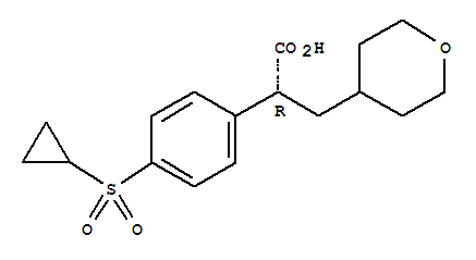 (R)-2-(4-cyclopropanesulfonylphenyl)-3-(tetrahydropyran-4-yl)propionic acidStructure,745053-49-0Structure (R)-2-(4-cyclopropanesulfonylphenyl)-3-(tetrahydropyran-4-yl)propionic acid Structure,745053-49-0Structure