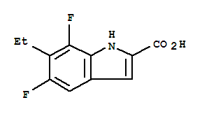 (9ci)-6-乙基-5,7-二氟-1H-吲哚-2-羧酸结构式_749242-76-0结构式