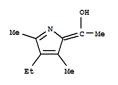 (9ci)-1-(4-乙基-3,5-二甲基-2H-吡咯-2-基)-乙醇结构式_750511-61-6结构式