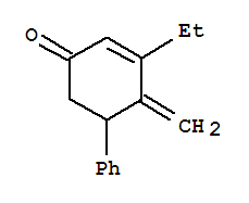 (9ci)-3-乙基-4-亚甲基-5-苯基-2-环己烯-1-酮结构式_753026-61-8结构式