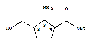2-氨基-3-(羟基甲基)-环戊烷羧酸乙酯结构式_757915-65-4结构式