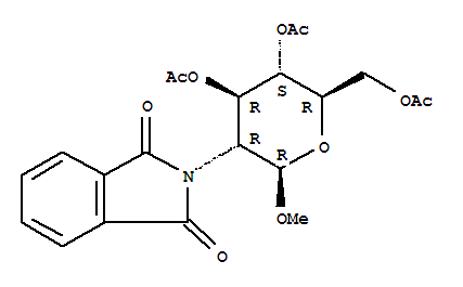 3,4,6-三-o-乙酰基-2-脱氧-2-邻苯二甲酰亚氨基-beta-d-吡喃葡萄糖苷甲酯结构式_76101-13-8结构式