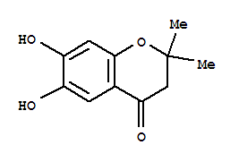 (9ci)-2,3-二氢-6,7-二羟基-2,2-二甲基-4H-1-苯并吡喃-4-酮结构式_76348-95-3结构式