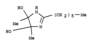 (9ci)-2-己基-4,5-二氢-4,5-二甲基-1H-咪唑-4,5-二醇结构式_765218-49-3结构式