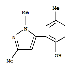 (9CI)-2-(1,3-二甲基-1H-吡唑-5-基)-4-甲基-苯酚结构式_771483-78-4结构式
