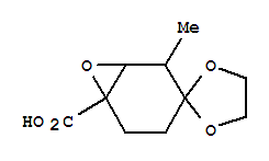 (1alpha,2alpha,6alpha)-(9CI)-2-甲基-螺[1,3-二氧戊环-2,3-[7]噁双环[4.1.0]庚烷]-6-羧酸结构式_776251-95-7结构式