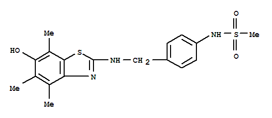 n-[4-[[(6-羟基-4,5,7-三甲基-2-苯并噻唑)氨基]甲基]苯基]-甲烷磺酰胺结构式_776258-36-7结构式