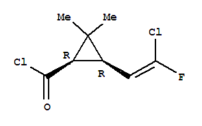 (1r-顺式)-(9ci)-3-(2-氯-2-氟乙烯)-2,2-二甲基-环丙烷羰酰氯结构式_77723-39-8结构式