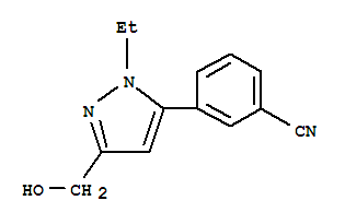 (9ci)-3-[1-乙基-3-(羟基甲基)-1H-吡唑-5-基]-苯甲腈结构式_777952-88-2结构式