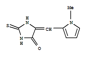 (9ci)-5-[(1-甲基-1H-吡咯-2-基)亚甲基]-2-硫氧代-4-咪唑啉酮结构式_778620-94-3结构式
