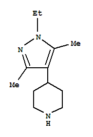 (9CI)-4-(1-乙基-3,5-二甲基-1H-吡唑-4-基)-哌啶结构式_784132-70-3结构式