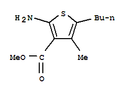 (9ci)-2-氨基-5-丁基-4-甲基-3-噻吩羧酸甲酯结构式_791602-19-2结构式