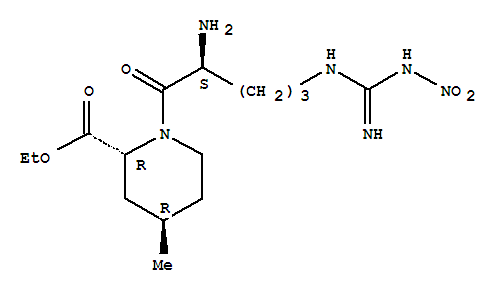 1-[2-氨基-5-[[脒并(硝基氨基)甲基]氨基]-1-氧代戊基]-4-甲基-2-哌啶羧酸乙酯结构式_79672-38-1结构式