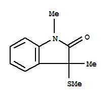 (9ci)-1,3-二氢-1,3-二甲基-3-(甲基硫代)-2H-吲哚-2-酮结构式_799561-62-9结构式