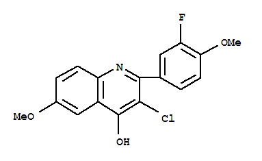 3-氯-2-(3-氟-4-甲氧基苯基)-6-甲氧基-4-羟基喹啉结构式_801234-92-4结构式