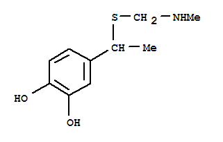 (9ci)-4-[1-[[(甲基氨基)甲基]硫代]乙基]-1,2-苯二醇结构式_817161-80-1结构式