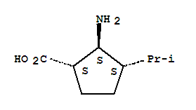 (1s,2s,3s)-(9ci)-2-氨基-3-(1-甲基乙基)-环戊烷羧酸结构式_821766-77-2结构式