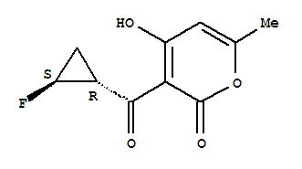 rel-(9ci)-3-[[(1r,2s)-2-氟环丙基]羰基]-4-羟基-6-甲基-2H-吡喃-2-酮结构式_823792-54-7结构式