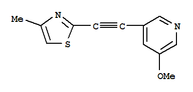 (9CI)-3-甲氧基-5-[(4-甲基-2-噻唑)乙炔]-吡啶结构式_824389-44-8结构式