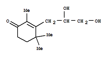 (9ci)-3-(2,3-二羟基丙基)-2,4,4-三甲基-2-环己烯-1-酮结构式_825614-92-4结构式