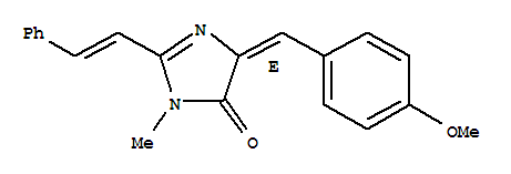 (5E)-3,5-二氢-5-[(4-甲氧基苯基)亚甲基]-3-甲基-2-(2-苯基乙烯)-4H-咪唑-4-酮结构式_845777-72-2结构式