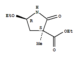 顺式-(9ci)-5-乙氧基-3-甲基-2-氧代3-吡咯烷羧酸乙酯结构式_84763-05-3结构式