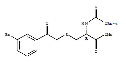(S)-3-[2-(3-溴-苯基)-2-氧代-乙基磺酰基]-2-叔丁氧基羰基氨基-丙酸甲酯结构式_850411-17-5结构式