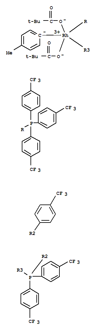 双(2,2-二甲基丙酸)(4-甲苯基)双[三[4-(三氟甲基)苯基]膦]铑结构式_851530-57-9结构式