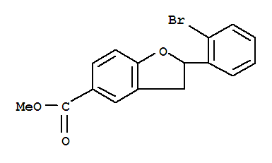 2-(2-溴苯基)-2,3-二氢苯并呋喃-5-羧酸甲酯结构式_851777-30-5结构式